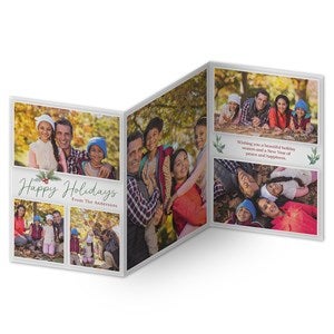 Family Holly Photo Personalized Holiday Card - Set of 15