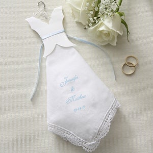 Something Blue Personalized Wedding Handkerchief