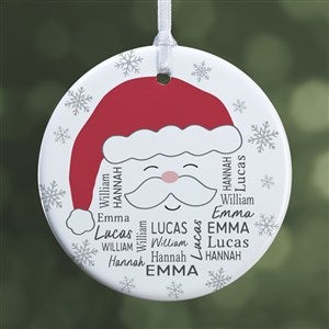 Santa Repeating Name Personalized Ornament-2.85 Glossy - 1 Sided