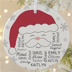 Santa Repeating Name Personalized Ornament-3.75 Matte - 1 Sided