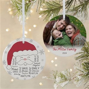 Santa Repeating Name Personalized Ornament-3.75 Matte - 2 Sided
