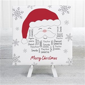 Santa Repeating Name Personalized Canvas Print - 8x8