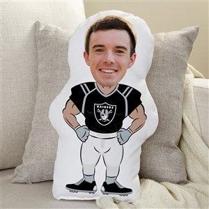 Las Vegas Raiders Personalized Photo Football Character Throw Pillow