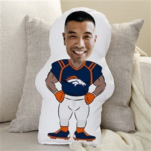 Denver Broncos Personalized Photo Football Character Pillow