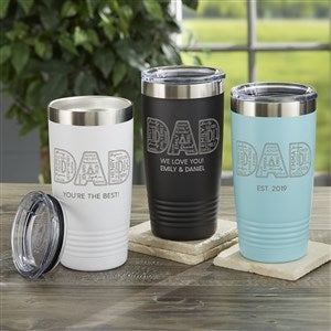 Dad Repeating Name Personalized 20 oz. Vacuum Insulated Stainless Steel Tumblers - 48754