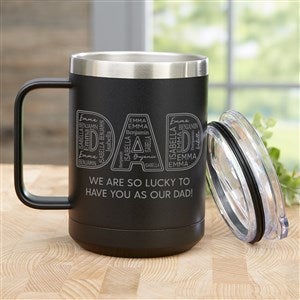 Dad Repeating Name Personalized 15 oz. Vacuum Insulated Stainless Steel Travel Mug  - 48757