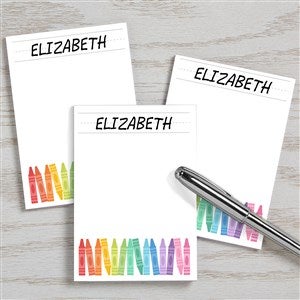 Watercolor Crayons Personalized Mini Notepad Set of 3 - 48758