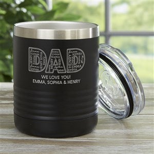 Dad Repeating Name Personalized 10 oz. Vacuum Insulated Stainless Steel-Black