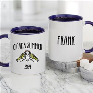 Cicada Invasion Personalized Coffee Mug 11 oz.- Blue