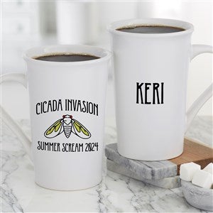Cicada Invasion Personalized Latte Mug 16 oz.- White