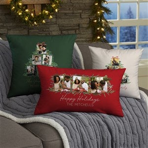 Holiday Moments Personalized Christmas Photo Throw Pillows - 48799