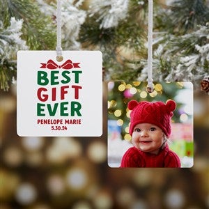 Best Christmas Gift Personalized Baby Ornament- 2.75 Metal - 2 Sided