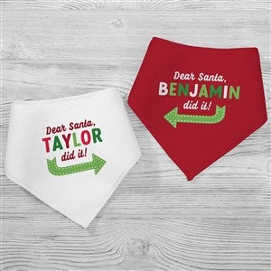 They Did It Personalized Christmas Baby Bandana Bib Set