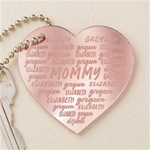 Grateful Heart Personalized Rose Gold Acrylic Keychain