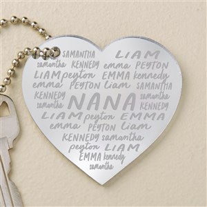 Grateful Heart Personalized Silver Acrylic Keychain
