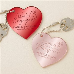 We're Engaged Personalized Heart Shape Acrylic Keychain - 48852