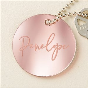 Trendy Script Personalized Rose Gold Mirrored Acrylic Keychain