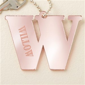 Initial and Name Personalized Acrylic Keychain - Rose Gold