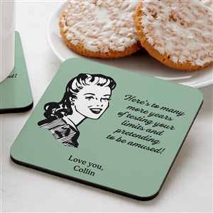 Retro Mom's Limit Personalized Coaster - 48876