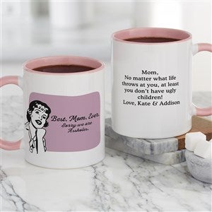 Retro Best. Mom. Ever. Personalized Coffee Mug - Pink