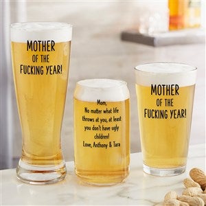 Mother of the F*ing Year Personalized Beer Glasses - 48889