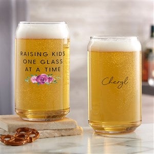 Raising Kids Personalized Mom 16oz. Beer Can Glass