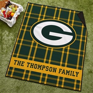 NFL Green Bay Packers Personalized Plaid Picnic Blanket