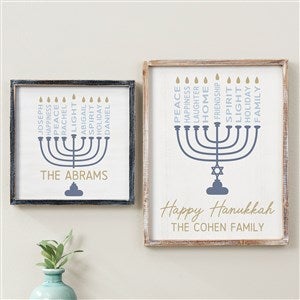 Hanukkah Menorah Personalized Frame Wall Art - 48903
