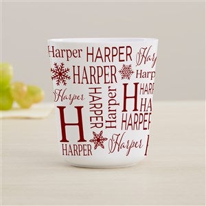 Christmas Snowflake Repeating Name Personalized Kids Cup