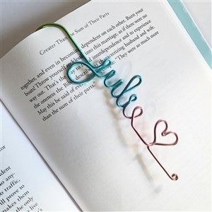 Custom Heart Name Bookmark-Rainbow