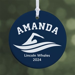 Swimming Personalized Ornament- 2.85 Glossy - 1 Sided