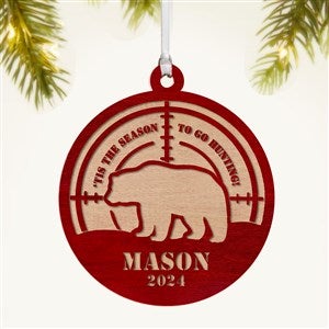 Hunting Personalized 2 Piece Wood Ornament- Red Maple
