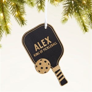 Pickleball Paddle Personalized Wood Ornament- Black