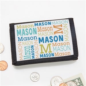 Trendy Repeating Name Personalized Kids Wallet  - 49065