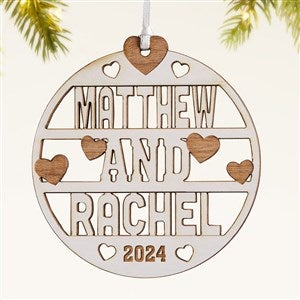 Forever Yours Personalized Wood Ornament- Whitewash
