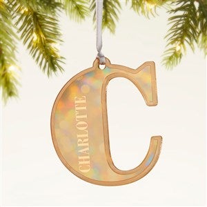 Initial and Name Personalized Acrylic Ornament- Gold