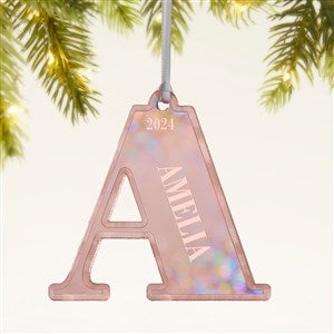 Initial and Name Personalized Acrylic Ornament- Rose Gold