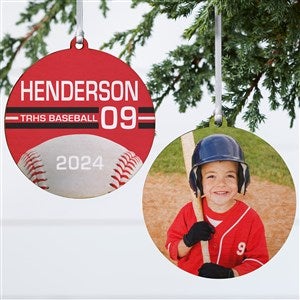 Baseball Personalized Photo Ornament-3.75 Wood - 2 Sided