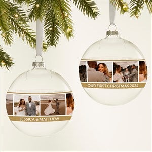 Wedding Photo Collage Personalized Glass Bulb Ornament - 49124