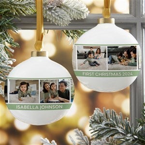 Baby Photo Collage Personalized Ball Christmas Ornament