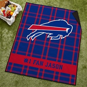 NFL Buffalo Bills Personalized Plaid Picnic Blanket