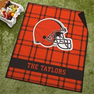 NFL Cleveland Browns Personalized Plaid Picnic Blanket - 49139