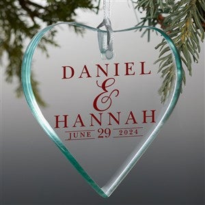 Moody Chic Personalized Heart Glass Ornament-Premium