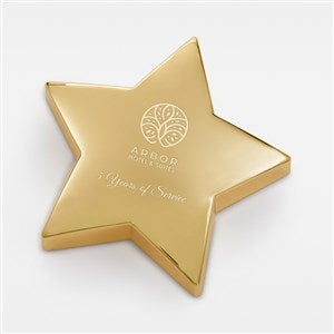 Engraved Logo Gold Star Paperweight - C18193