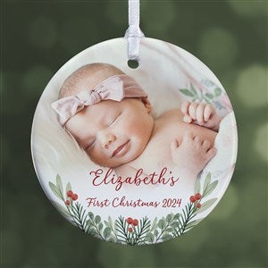 First Noel Personalized Baby Photo Ornament- 2.85 Glossy - 1 Sided