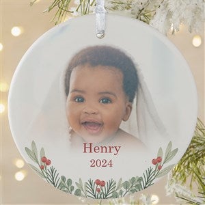 First Noel Personalized Baby Photo Ornament- 3.75 Matte - 1 Sided