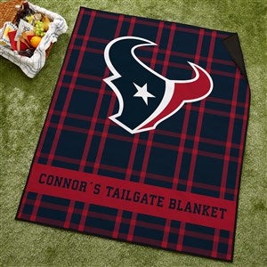 NFL Houston Texans Personalized Plaid Picnic Blanket