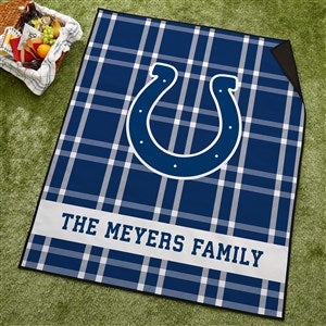 NFL Indianapolis Colts Personalized Plaid Picnic Blanket
