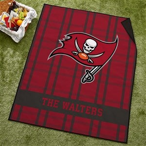 NFL Tampa Bay Buccaneers Personalized Plaid Picnic Blanket - 49253