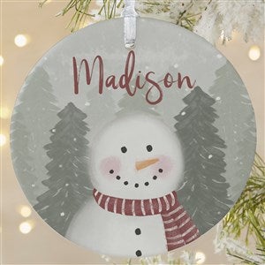 Watercolor Snowman Personalized Ornament-3.75 Matte - 1 Sided